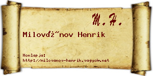 Milovánov Henrik névjegykártya